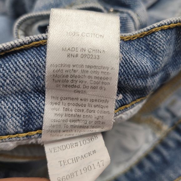 PacSun High Waist Denim Shorts - Light and Dark Blue - Picture 4 of 5